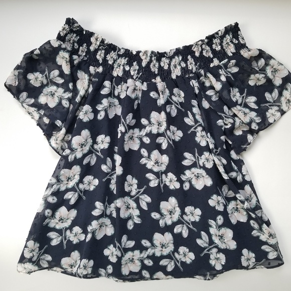 Brio Off-The-Shoulder Top, Blue - Picture 3 of 8